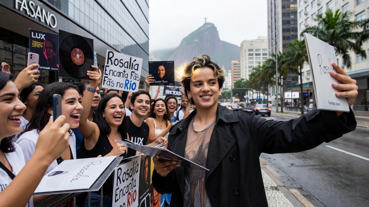 Rosalía Encanta Fãs no Rio Antes de Shows na Farmasi Arena