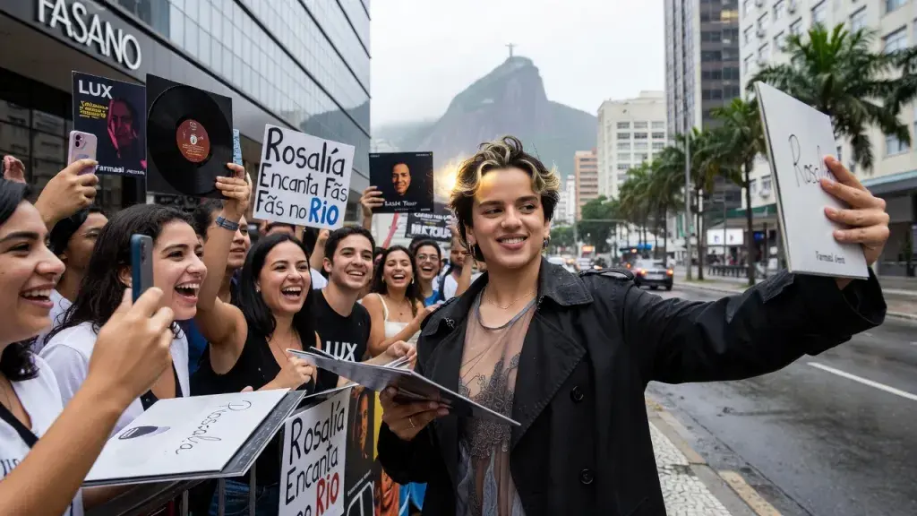 Rosalía Encanta Fãs no Rio Antes de Shows na Farmasi Arena